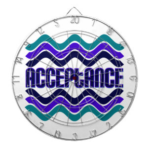 Acceptance Quote in Blue Green Purple Graphic Dartboard