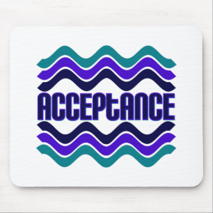 Acceptance Quote in Blue Green Purple Graphic Mouse Pad