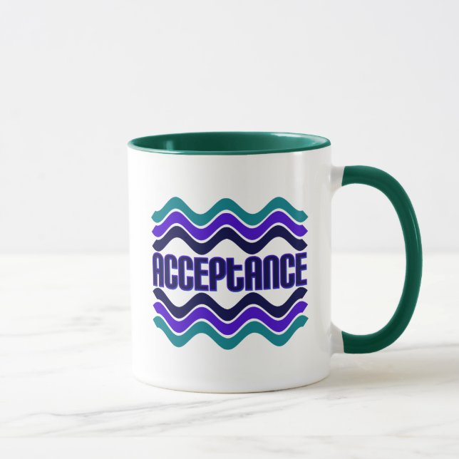 Acceptance Quote in Blue Green Purple Graphic Mug (Right)