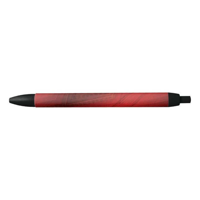 Acceptance | Red Eclectic Boho Pattern Black Ink Pen (Front)
