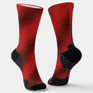 Acceptance Red Eclectic Boho Pattern Socks