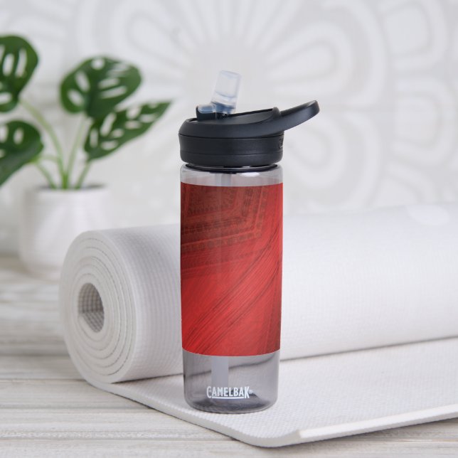 Acceptance | Red Eclectic Boho Pattern Water Bottle (Yoga)