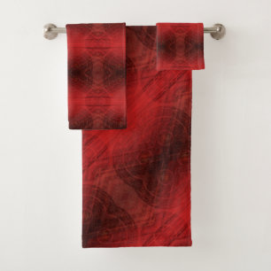 Acceptance Red Meditation Medallions Bath Towel Set