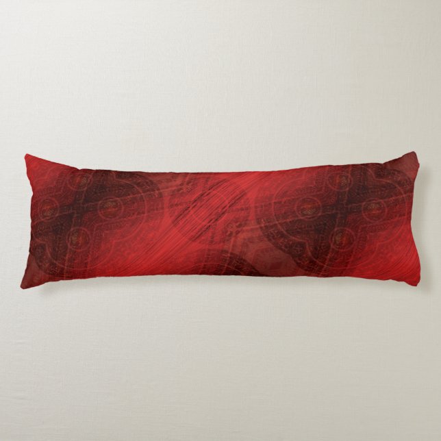 Acceptance | Red Meditation Medallions Body Cushion (Front)