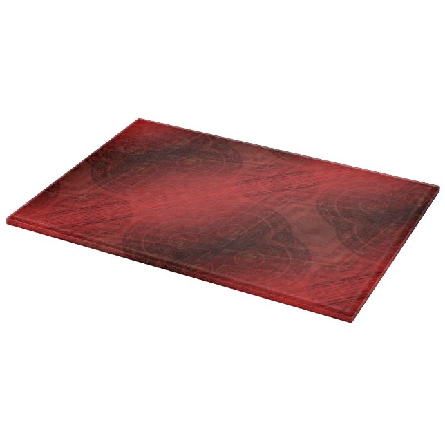 Acceptance | Red Meditation Medallions Cutting Board (Corner)