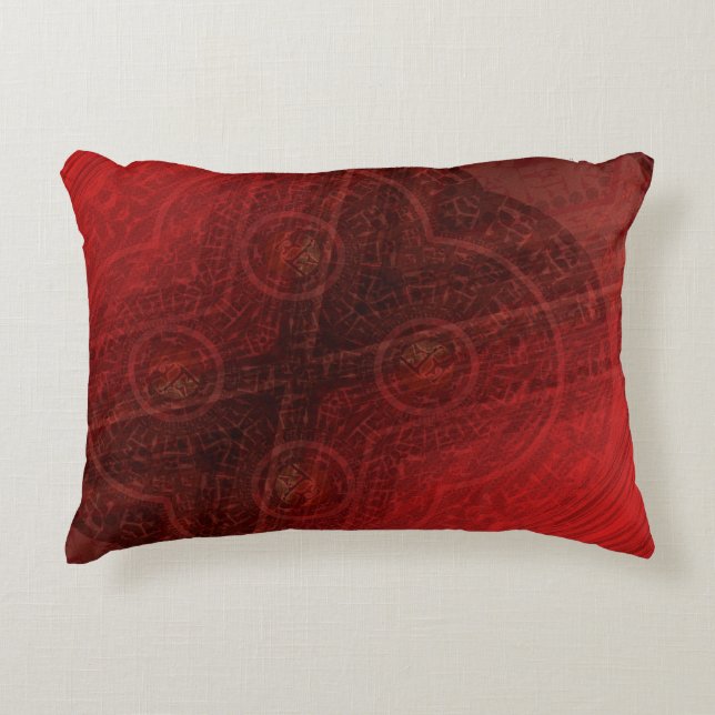 Acceptance | Red Meditation Medallions Decorative Cushion (Front)