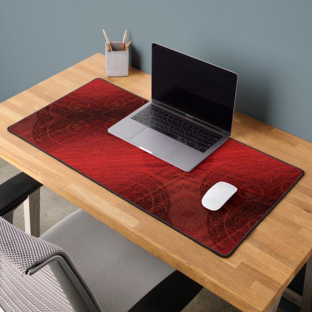 Acceptance | Red Meditation Medallions Desk Mat (Office 2)