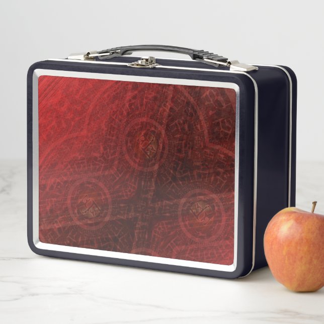 Acceptance | Red Meditation Medallions Metal Lunch Box (In Situ)