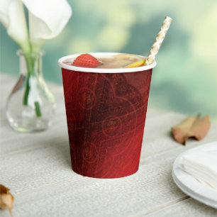 Acceptance Red Meditation Medallions Paper Cups