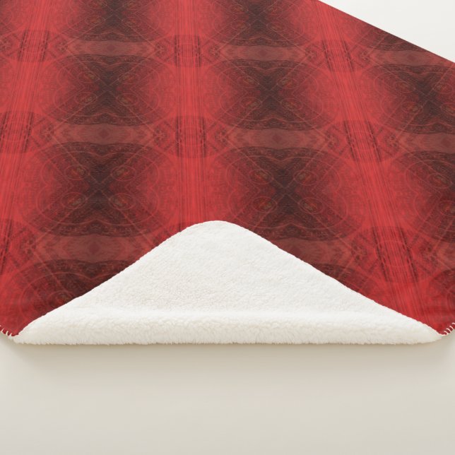 Acceptance | Red Meditation Medallions Sherpa Blanket (3/4)