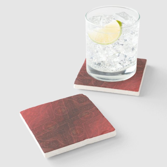 Acceptance | Red Meditation Medallions Stone Coaster (Side)