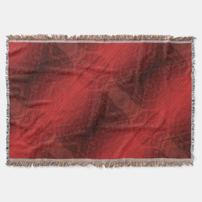 Acceptance | Red Meditation Medallions Throw Blanket (Front)