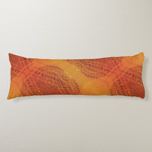 Acceptance | Red Orange Yellow Boho Medallions Body Cushion (Front)