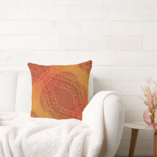 Acceptance   Red Orange Yellow Boho Medallions Cushion