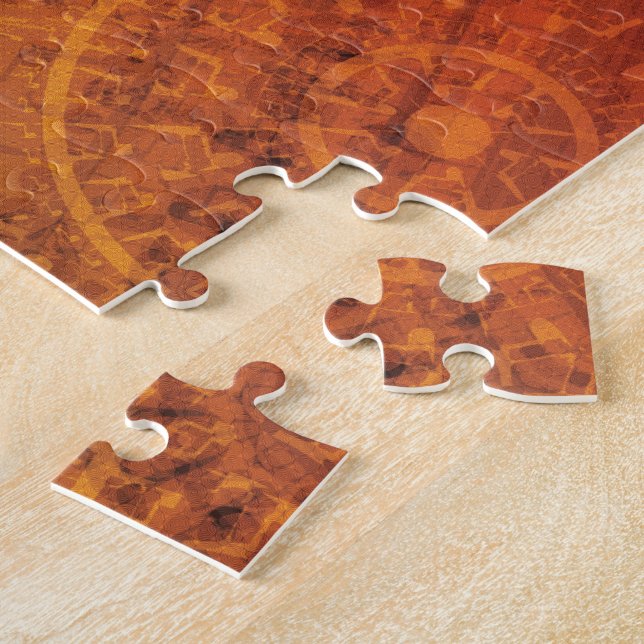Acceptance | Red Orange Yellow Boho Medallions Jigsaw Puzzle (Side)