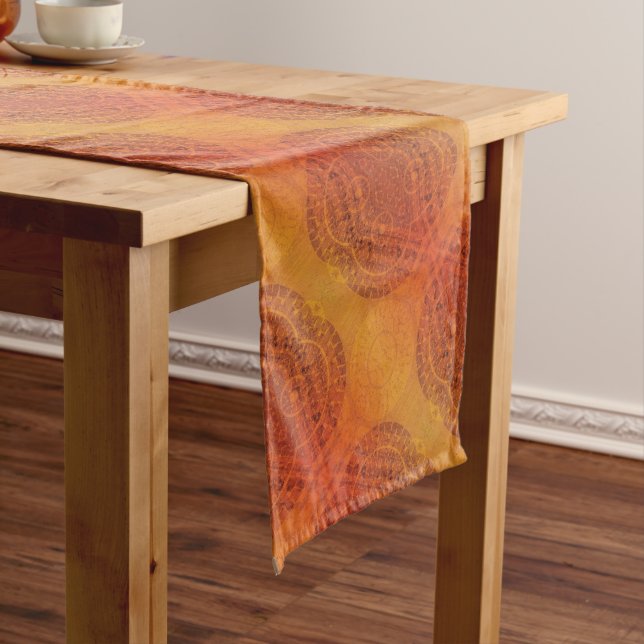 Acceptance | Red Orange Yellow Boho Medallions Long Table Runner (In Situ)