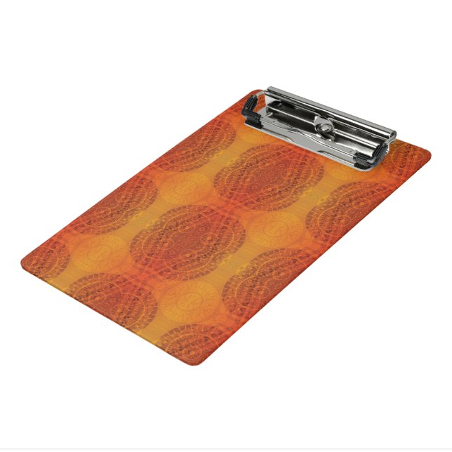 Acceptance | Red Orange Yellow Boho Medallions Mini Clipboard (Angled3)