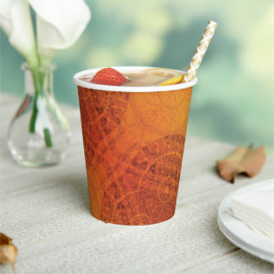 Acceptance Red Orange Yellow Boho Medallions Paper Cups