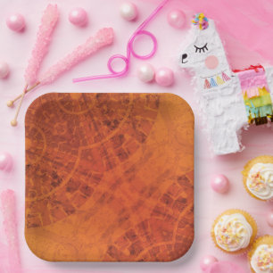 Acceptance   Red Orange Yellow Boho Medallions Paper Plate