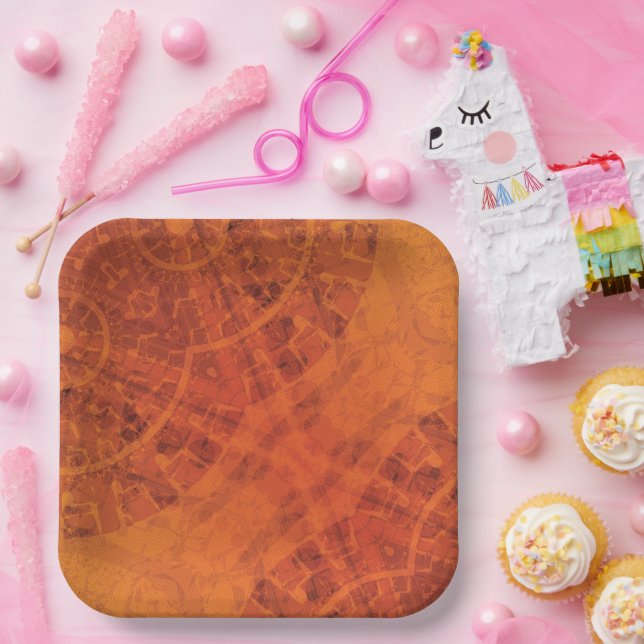 Acceptance | Red Orange Yellow Boho Medallions Paper Plate (Party)