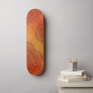 Acceptance   Red Orange Yellow Boho Medallions Skateboard