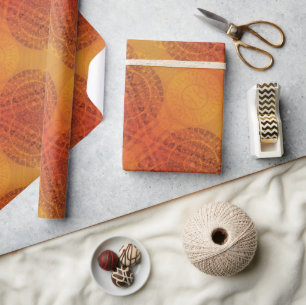 Acceptance   Red Orange Yellow Boho Medallions Wrapping Paper