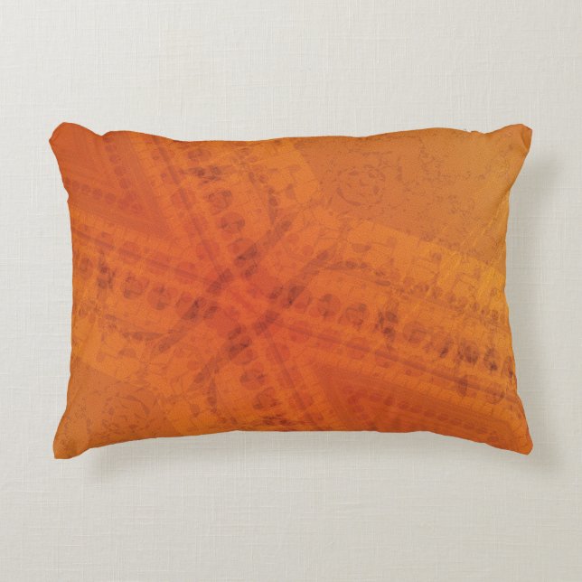 Acceptance | Red Orange Yellow Shibori Pattern Decorative Cushion (Front)