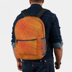 Acceptance   Red Orange Yellow Shibori Pattern Printed Backpack