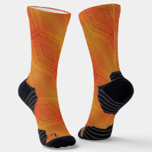 Acceptance Red Orange Yellow Shibori Pattern Socks