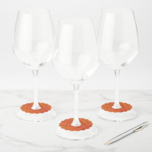Acceptance Red Orange Yellow Shibori Pattern Wine Glass Tag