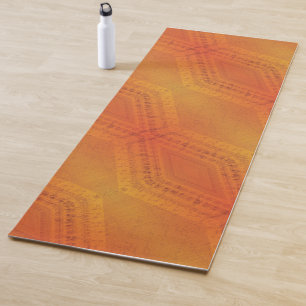 Acceptance Red Orange Yellow Shibori Pattern Yoga Mat