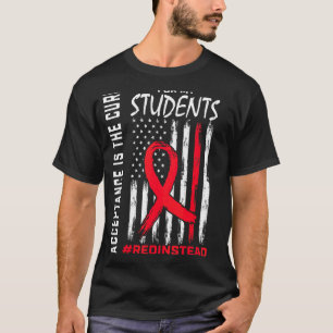 Acceptance Redinstead I Wear Red Instead Autism Te T-Shirt