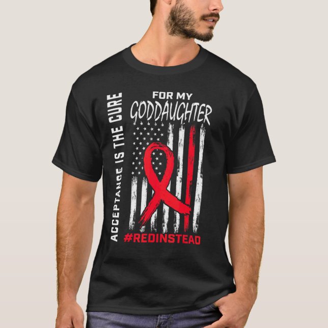 Acceptance Redinstead Red Instead Autism Goddaught T-Shirt (Front)