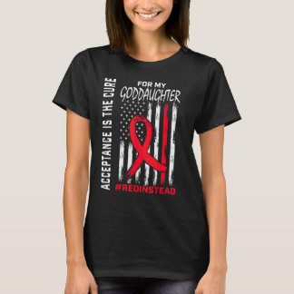 Acceptance Redinstead Red Instead Autism Goddaught T-Shirt