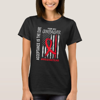 Acceptance Redinstead Red Instead Autism Granddaug T-Shirt