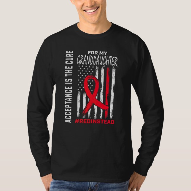 Acceptance Redinstead Red Instead Autism Granddaug T-Shirt (Front)