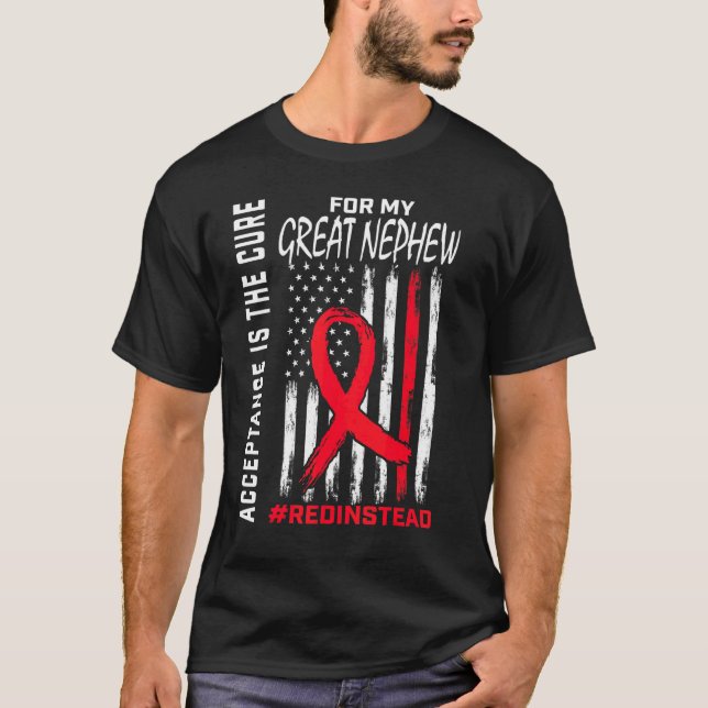 Acceptance Redinstead Red Instead Autism Great Nep T-Shirt (Front)