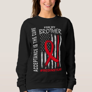 Acceptance Redinstead Wear Red Instead Autism Brot Sweatshirt