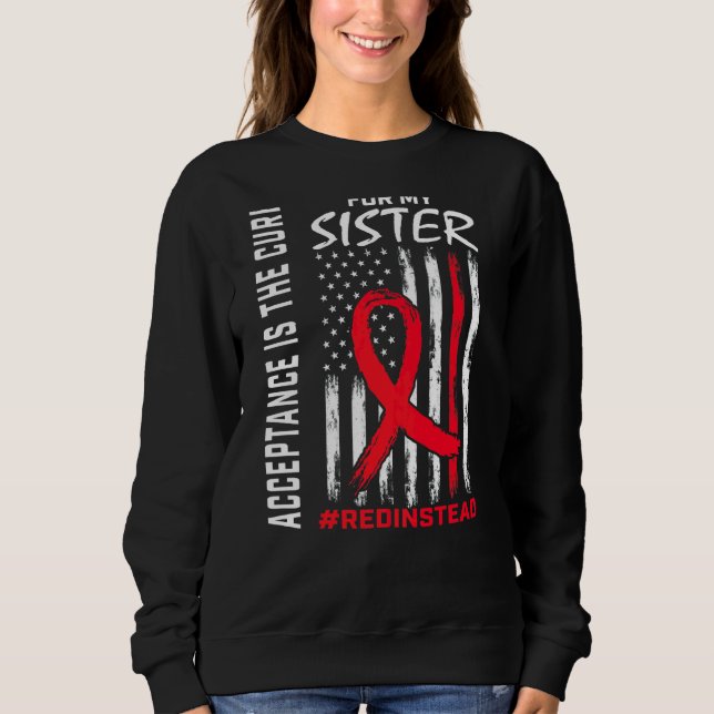 Acceptance Redinstead Wear Red Instead Autism Sist Sweatshirt (Front)
