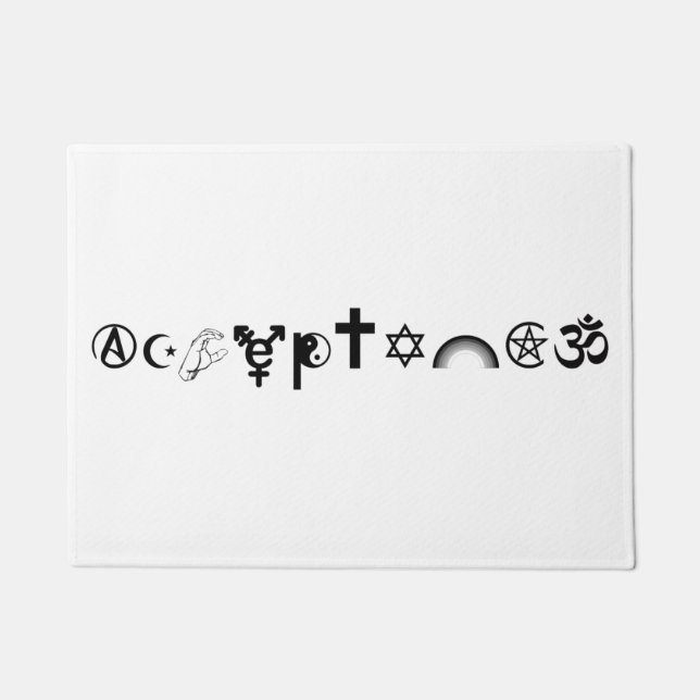 Acceptance Symbols 2 light Door Mat (Front)