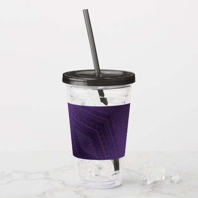 Acceptance | Violet Eclectic Boho Pattern Acrylic Tumbler (Front Ice)