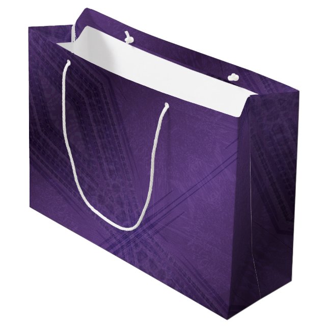 Acceptance | Violet Eclectic Boho Pattern  Large Gift Bag (Front Angled)