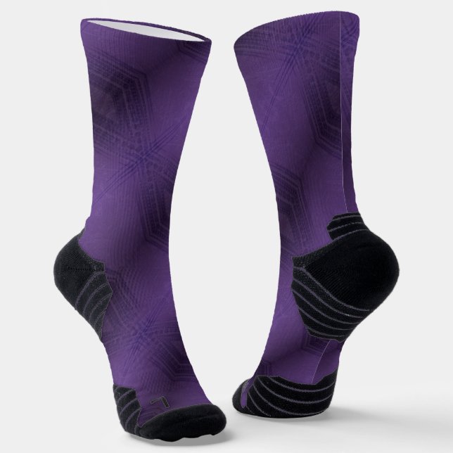 Acceptance | Violet Eclectic Boho Pattern Socks (Angled)