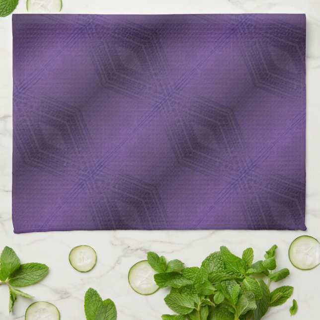Acceptance | Violet Eclectic Boho Pattern Tea Towel (Folded)