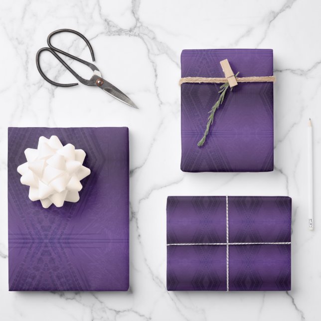 Acceptance | Violet Eclectic Boho Pattern Wrapping Paper Sheet (Front)