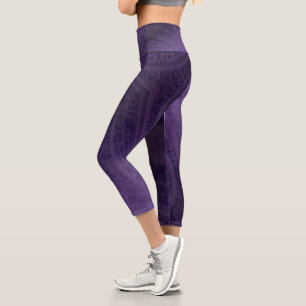 Acceptance   Violet Meditation Medallions Capri Leggings