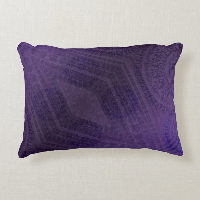 Acceptance | Violet Meditation Medallions Decorative Cushion (Front)