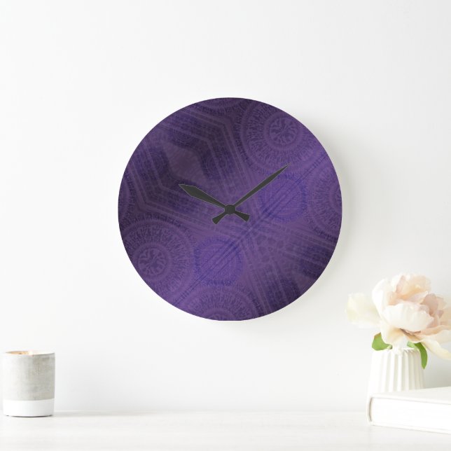 Acceptance | Violet Meditation Medallions Large Clock (Home)
