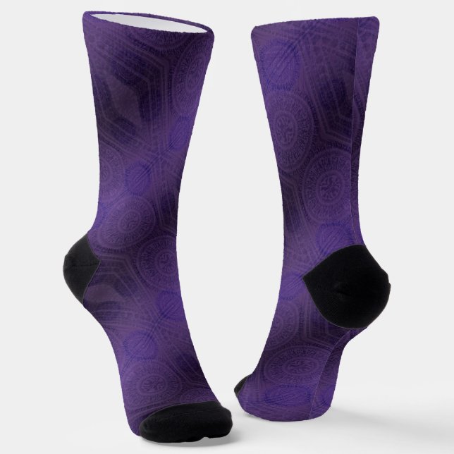 Acceptance | Violet Meditation Medallions Socks (Angled)