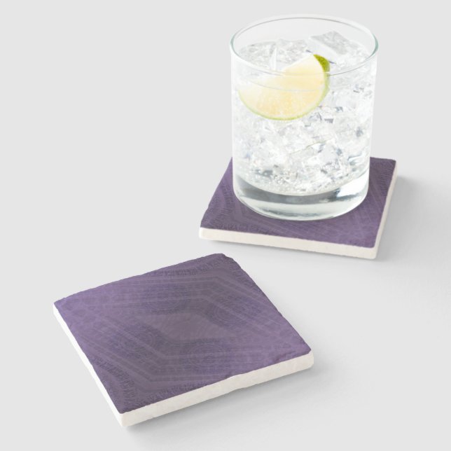 Acceptance | Violet Meditation Medallions Stone Coaster (Side)